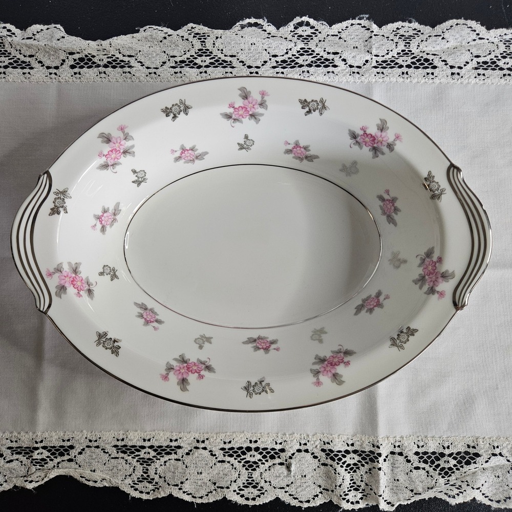 Noritake China Anita Pattern 5309 Oval Serving Bowl 10.5" x 7.5" Japan